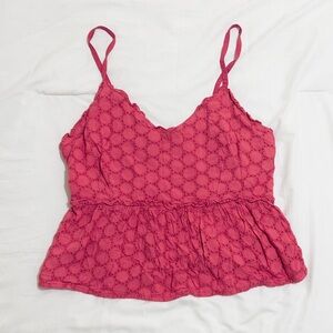 Sim & Sam Pink Textured Crop Top | Size Small